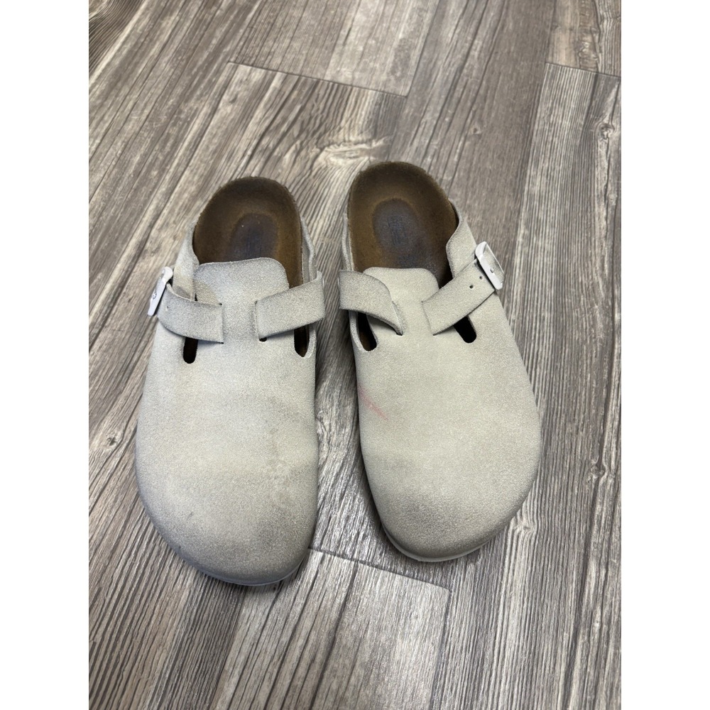 Birkenstock Boston Soft Footbed Suede Clogs in Taupe Size 36 L5 Cottagecore